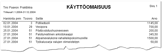 K�ytt�omaisuusraportti