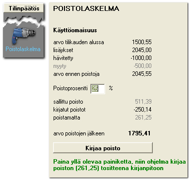 Poistolaskelma